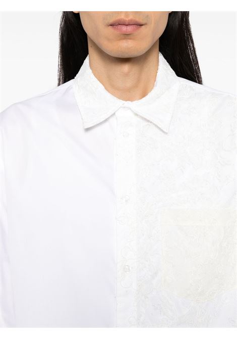 Camicia con inserti in pizzo in bianco Simone Rocha - uomo SIMONE ROCHA | 52541025WHTIVRY